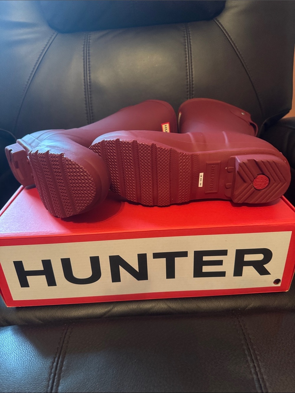 Hunter Women's Original Back Adjustable Short Boots - Burgundy Red color New - Picture 3 of 8